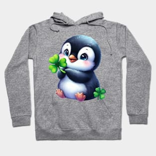 Clover Penguin St Patricks Day Hoodie